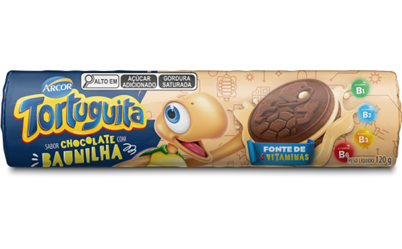 Biscoito Tortuguita sabor Chocolate com Baunilha 120g