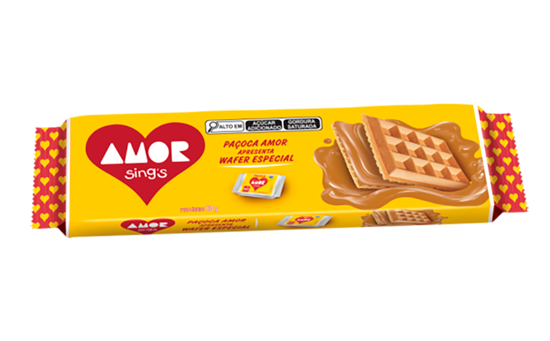 Biscoito Wafer Especial Paçoca Amor