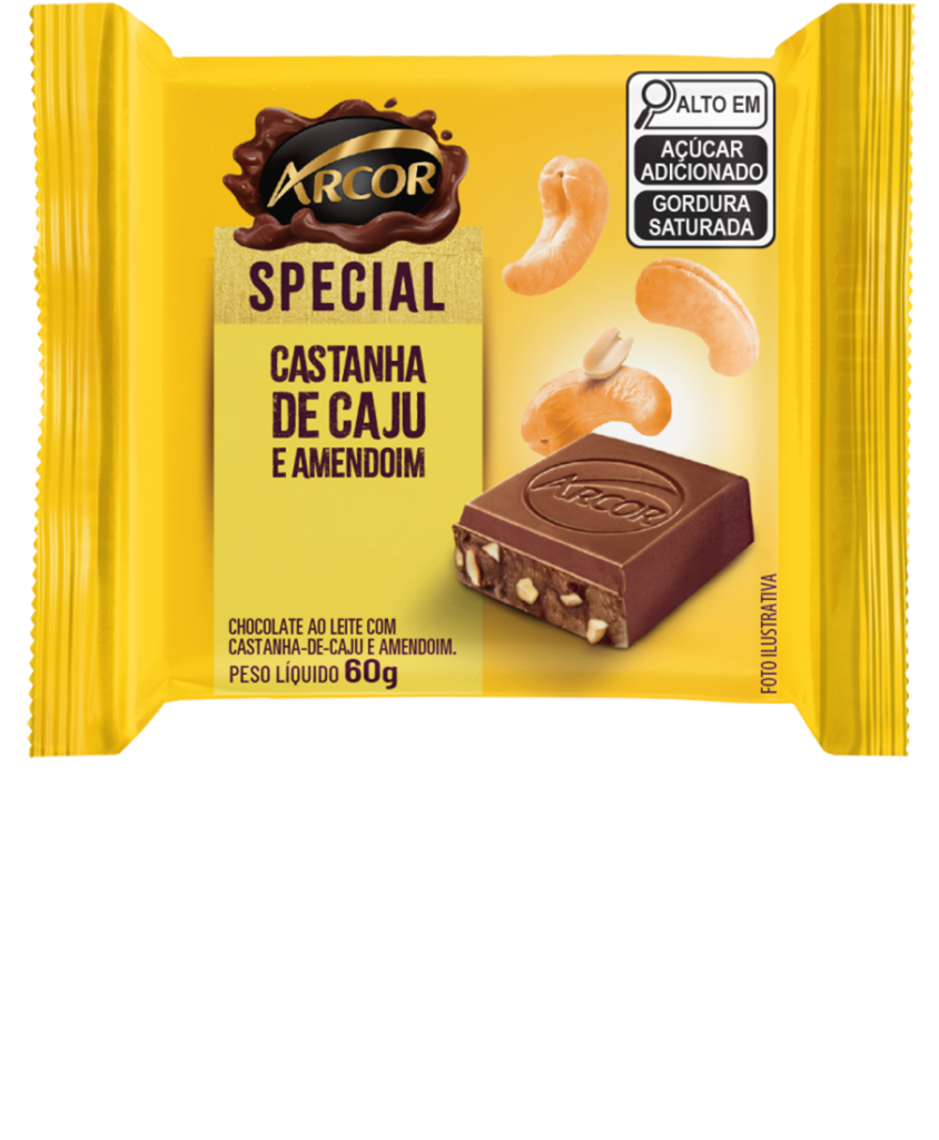 Arcor Special Ao Leite Castanho de Caju e Amendoim 60g